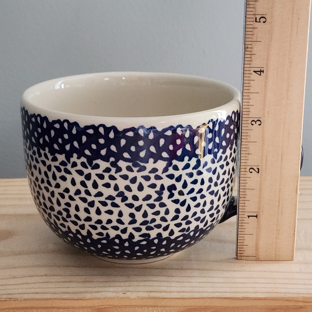 Handmade in Poland Ceramic Blue Speckled Pottery Glazed Mug NWOT - Picture 12 of 12
